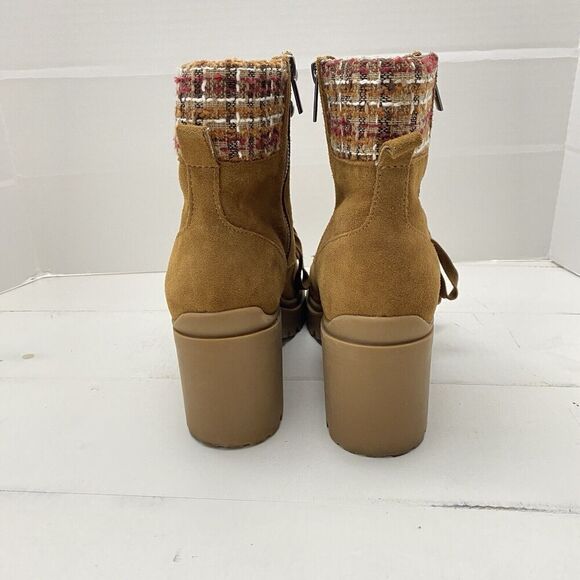 Steve Madden Jaydin-F Brown Suede Platform Boots Women's size 9.5M side zipper - Picture 2 of 13